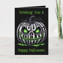 Tarjeta Festiva Calabaza de Halloween espeluznante