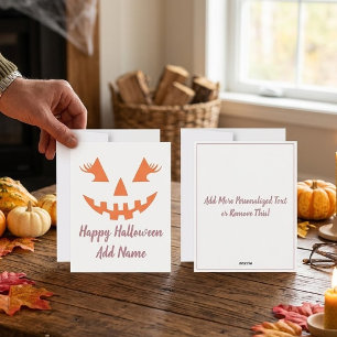 Tarjeta Festiva Calabaza de Jack O Lantern personalizada Feliz Hal