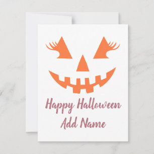 Tarjeta Festiva Calabaza de Jack O Lantern personalizada Feliz Hal