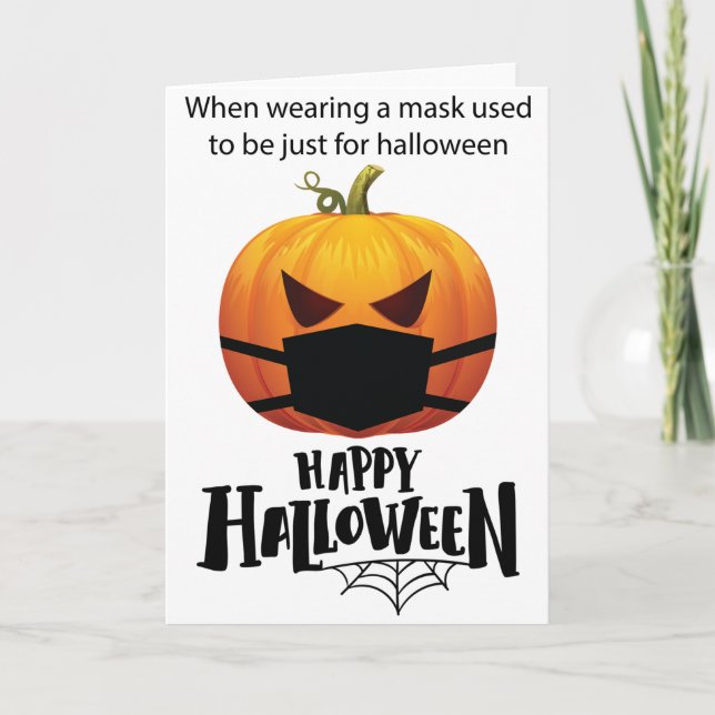 Tarjeta Festiva Calabaza divertida 2020 Feliz Halloween (Anverso)