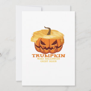 Tarjeta Festiva Calabaza divertida Trumpkin de Halloween – Disfraz