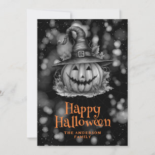 Tarjeta Festiva Calabaza en una célebre carta de Halloween para Go