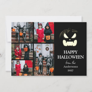 Tarjeta Festiva Calabaza Espeluznante Moderna Script Halloween 5 F