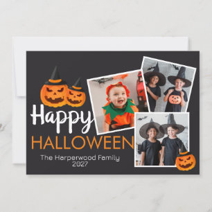 Tarjeta Festiva calabaza jack-o-lantern Feliz Halloween 3 Foto
