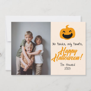 Tarjeta Festiva calabaza jack-o-lantern Feliz Halloween Foto