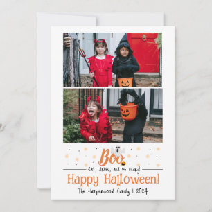Tarjeta Festiva calabaza jack-o-lantern Halloween 2 Family Photo