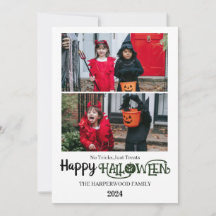 Tarjeta Festiva calabaza jack-o-lantern Halloween 2 Family Photo H