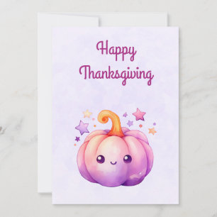 Tarjeta Festiva Calabaza pastel adorable con estrellas de Acción d