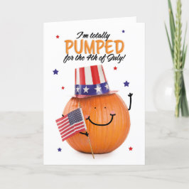 Tarjeta Festiva Calabaza Patriótica del 4 de julio feliz