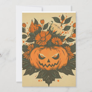 Tarjeta Festiva Calabaza/Vintage/Otoño/Halloween