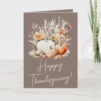 Tarjeta Festiva Calabazas acuarelas Grasas secas Feliz Día de Acci