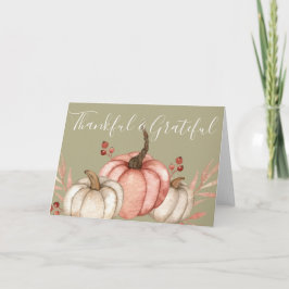 Tarjeta Festiva Calabazas Bonitas de Acuarela en Acción de Gracias