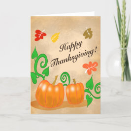 Tarjeta Festiva Calabazas de Acción de Gracias