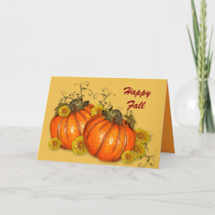 Tarjeta Festiva Calabazas de otoño felices