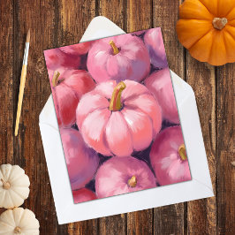 Tarjeta Festiva Calabazas De Pastel Rosa De Halloween