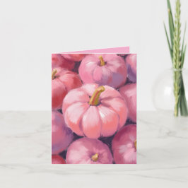 Tarjeta Festiva Calabazas De Pastel Rosa De Halloween