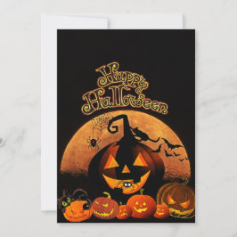 Tarjeta Festiva Calabazas fantasmales | Feliz Halloween