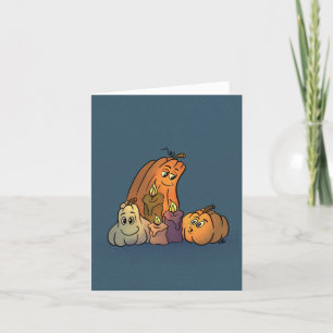 Tarjeta Festiva Calabazas Felices con Velas