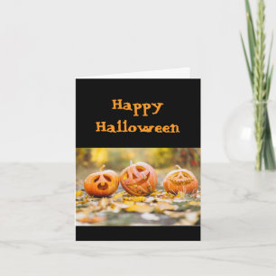 Tarjeta Festiva Calabazas Felices Divertidas Halloween