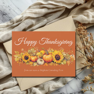 Tarjeta Festiva Calabazas Feliz Día de Acción de Gracias Personali