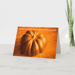 Tarjeta Festiva Calabazas y Especias Naranja Estacional Genérico F