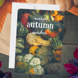 Tarjeta Festiva Calabazas y zapallos de otoño coloridos