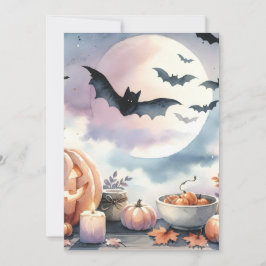 Tarjeta Festiva calavera acuarela Halloween