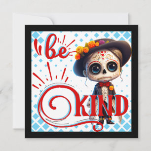 Tarjeta Festiva Calavera de Azúcar Amable