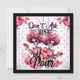 Tarjeta Festiva Calavera de Azúcar Morada y Bonita
