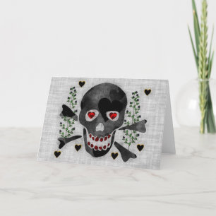 Tarjeta Festiva Calavera de los corazones