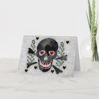 Tarjeta Festiva Calavera de los corazones