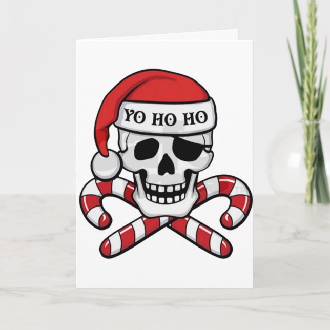 Tarjeta Festiva Calavera en Navidades (Anverso)