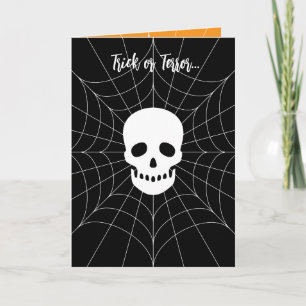 Tarjeta Festiva Calavera espeluznante de Halloween