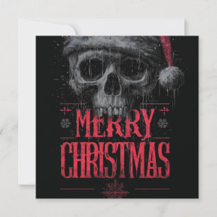 Tarjeta Festiva Calavera gótica descuidada que lleva un sombrero d
