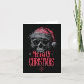 Tarjeta Festiva Calavera gótica grungy que lleva un sombrero de Sa