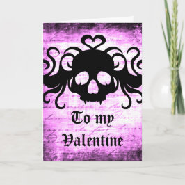 Tarjeta Festiva Calavera gótica y romántica
