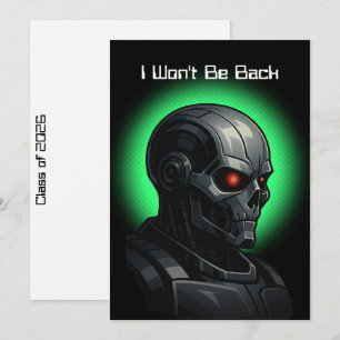 Tarjeta Festiva Calavera Terminator Clase de Graduación 2026 Gráfi
