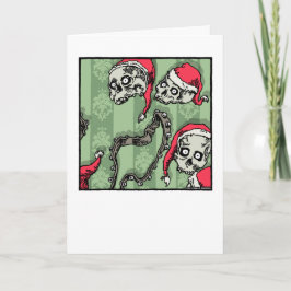 Tarjeta Festiva Calaveras singulares - Gótico pop en blanco