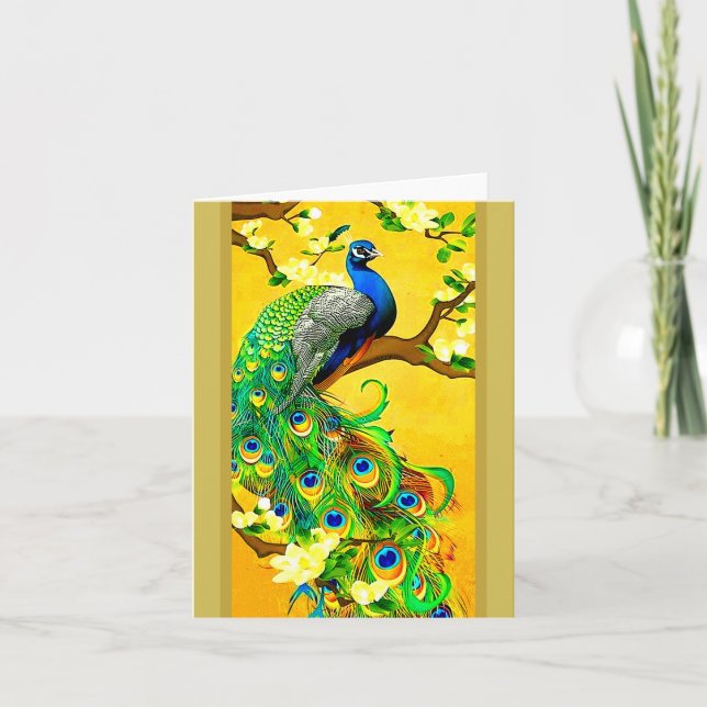 Tarjeta Festiva Calca azul india vintage (Anverso)