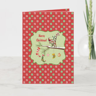 Tarjeta Festiva Calcetines de elfo y Navidades