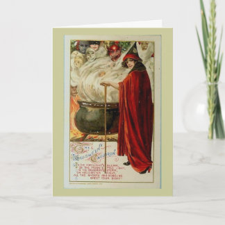 Tarjeta Festiva Caldera y bruja