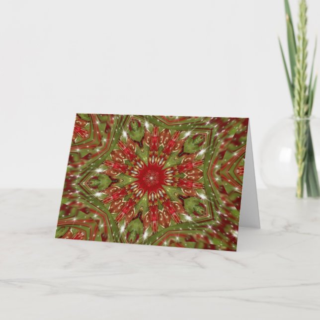 Tarjeta Festiva Caleidoscopio de las estrellas (Anverso)