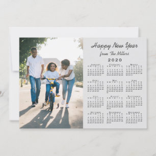 Tarjeta Festiva Calendario 2020 Fotografía moderna de Grey 2 Feliz