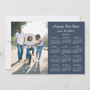 Tarjeta Festiva Calendario 2021 - Noche feliz de Año Nuevo