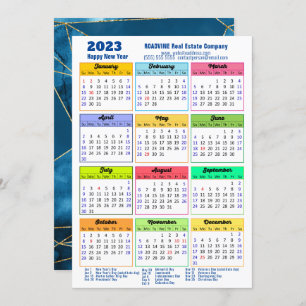 Tarjeta Festiva Calendario 2023 Negocio geométrico moderno