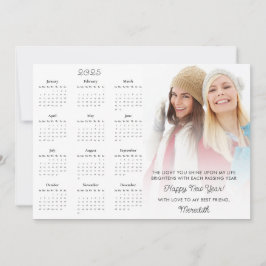 Tarjeta Festiva Calendario 2025 Foto Motivacional Año Nuevo