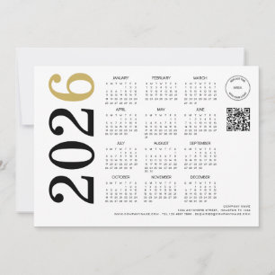 Tarjeta Festiva Calendario 2025 logotipo de la empresa Código QR F