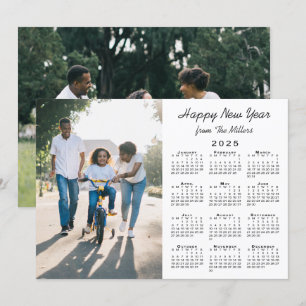 Tarjeta Festiva Calendario 2025 Modern 2 Photo Happy Año Nuevo