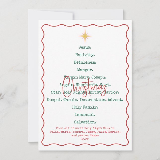 Tarjeta Festiva Calendario 2025 Navidades de la Natividad Jesús Re (Anverso)