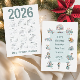 Tarjeta Festiva Calendario 2026 12 días de Navidades